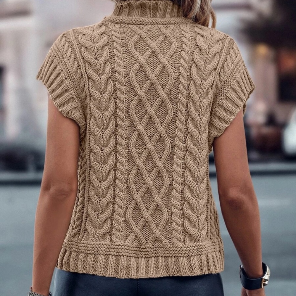 Cozy Mock Neck Knit Sweater Top - Picture 5 of 7